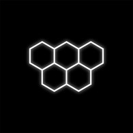 Zestaw czarny Lamp HEXAGON 5 LED 192W 6500K