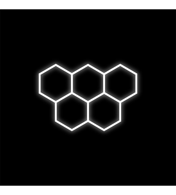 Zestaw czarny Lamp HEXAGON 5 LED 192W 6500K