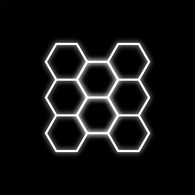 Zestaw czarny Lamp HEXAGON 8 LED 280W 6500K