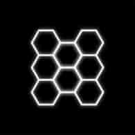 Zestaw czarny Lamp HEXAGON 8 LED 6500K