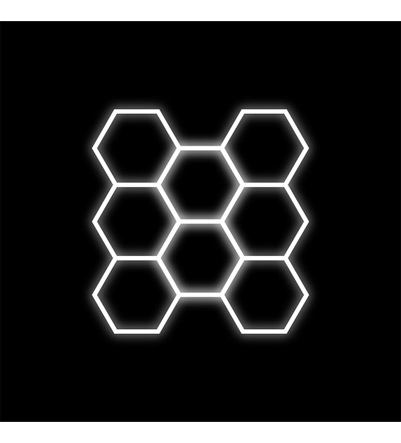 Zestaw czarny Lamp HEXAGON 8 LED 280W 6500K