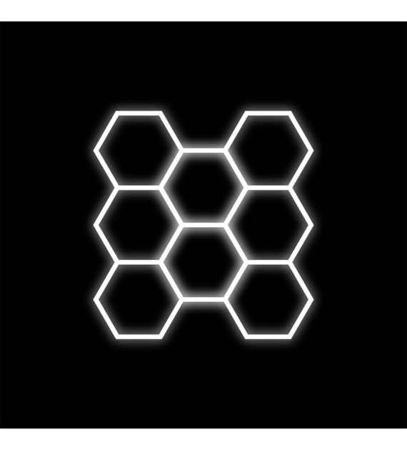 Zestaw czarny Lamp HEXAGON 8 LED 6500K