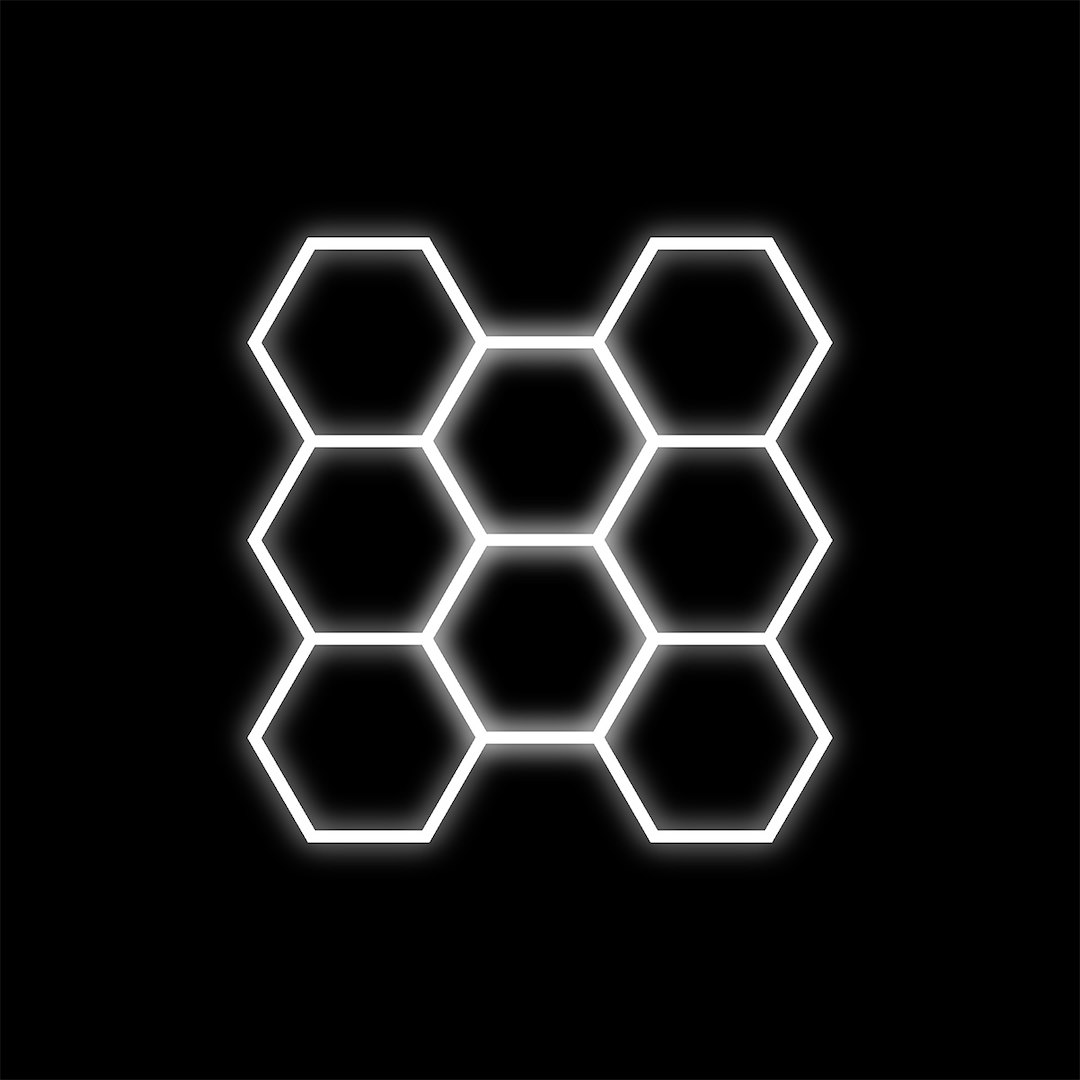 Zestaw czarny Lamp HEXAGON 8 LED 280W 6500K