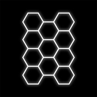 Zestaw czarny Lamp HEXAGON 11 LED 368W 6500K