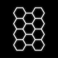 Zestaw czarny Lamp HEXAGON 11 LED 6500K