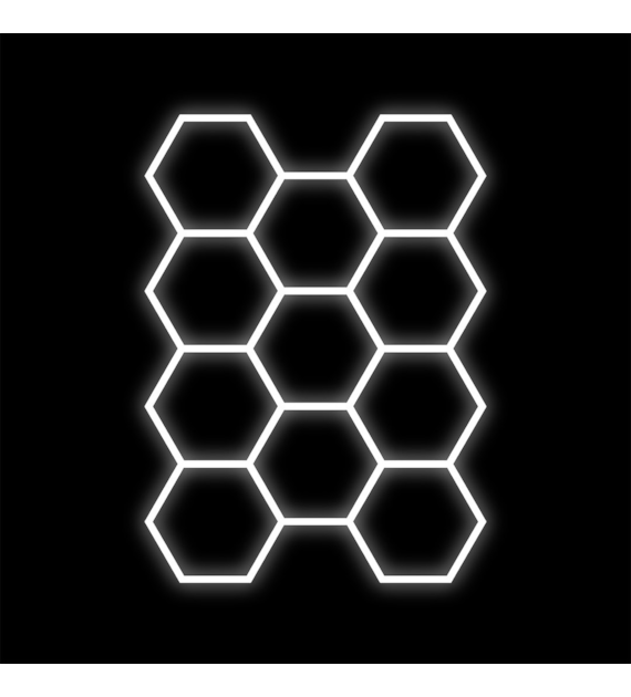 Zestaw czarny Lamp HEXAGON 11 LED 6500K