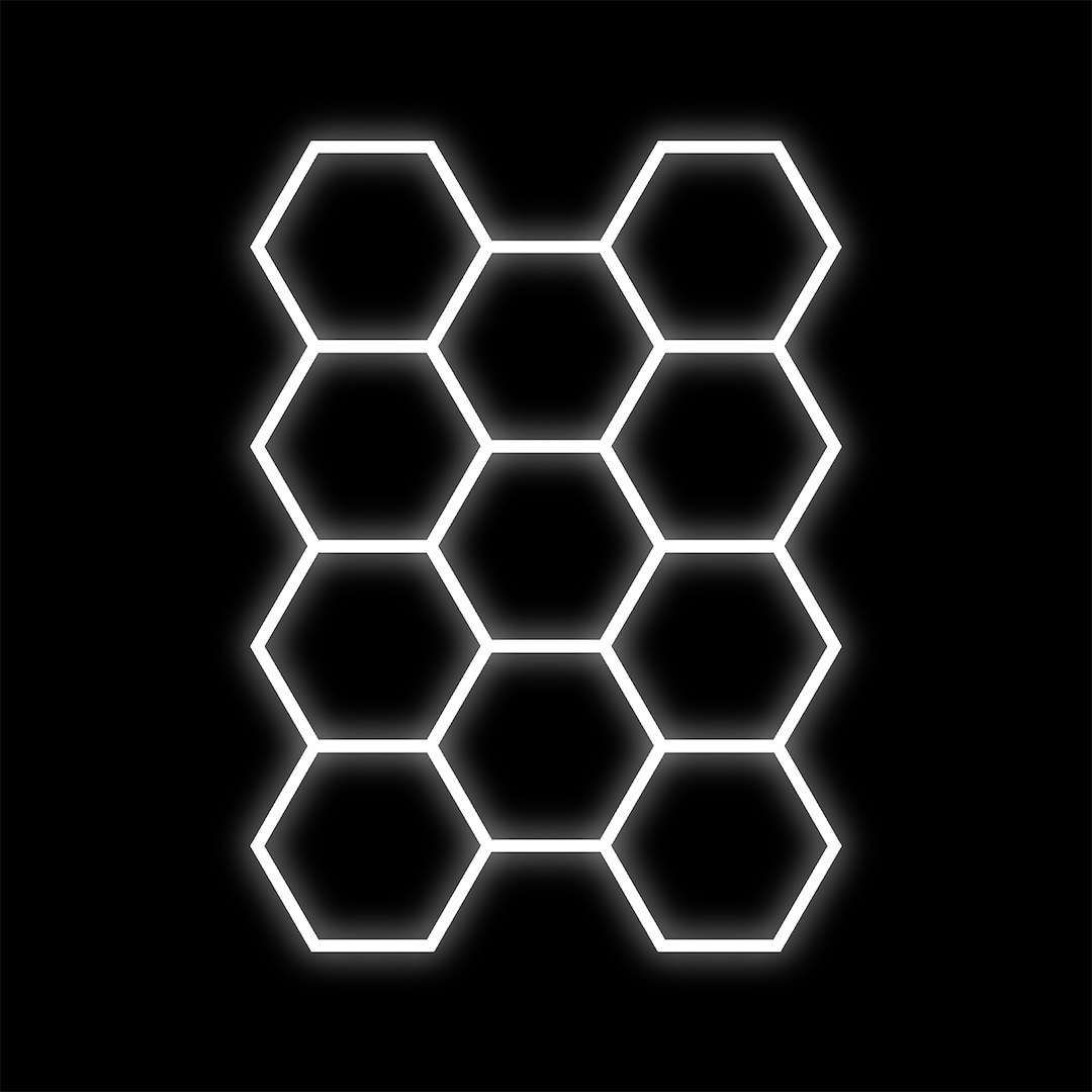 Zestaw czarny Lamp HEXAGON 11 LED 368W 6500K
