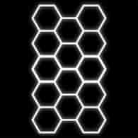 Zestaw czarny Lamp HEXAGON 14 LED 6500K