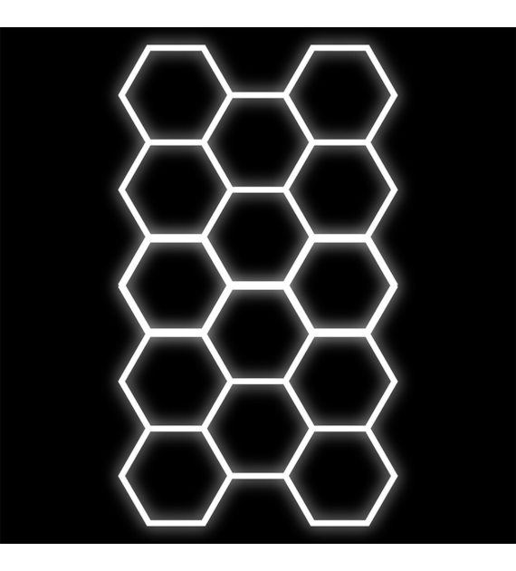 Zestaw czarny Lamp HEXAGON 14 LED 6500K