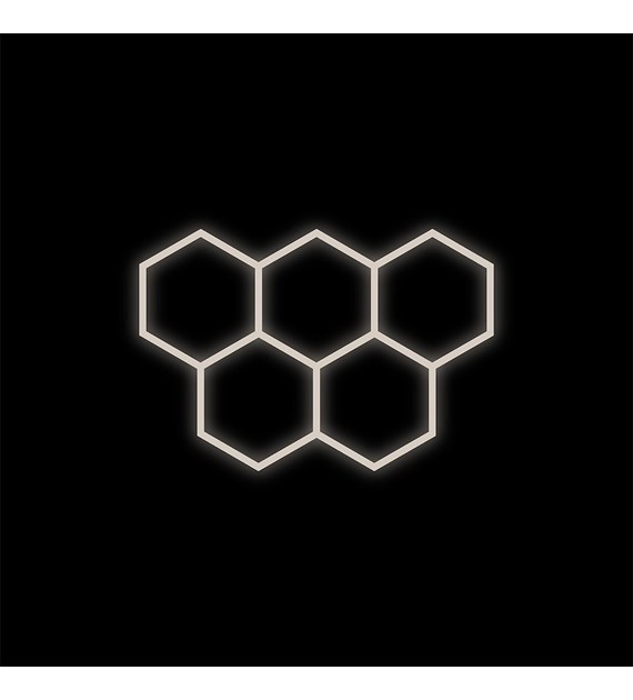 Zestaw czarny Lamp HEXAGON 5 LED 192W 4000K
