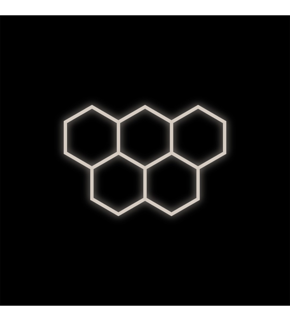Zestaw czarny Lamp HEXAGON 5 LED 4000K