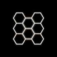 Zestaw czarny Lamp HEXAGON 8 LED 4000K