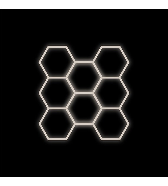Zestaw czarny Lamp HEXAGON 8 LED 280W 4000K