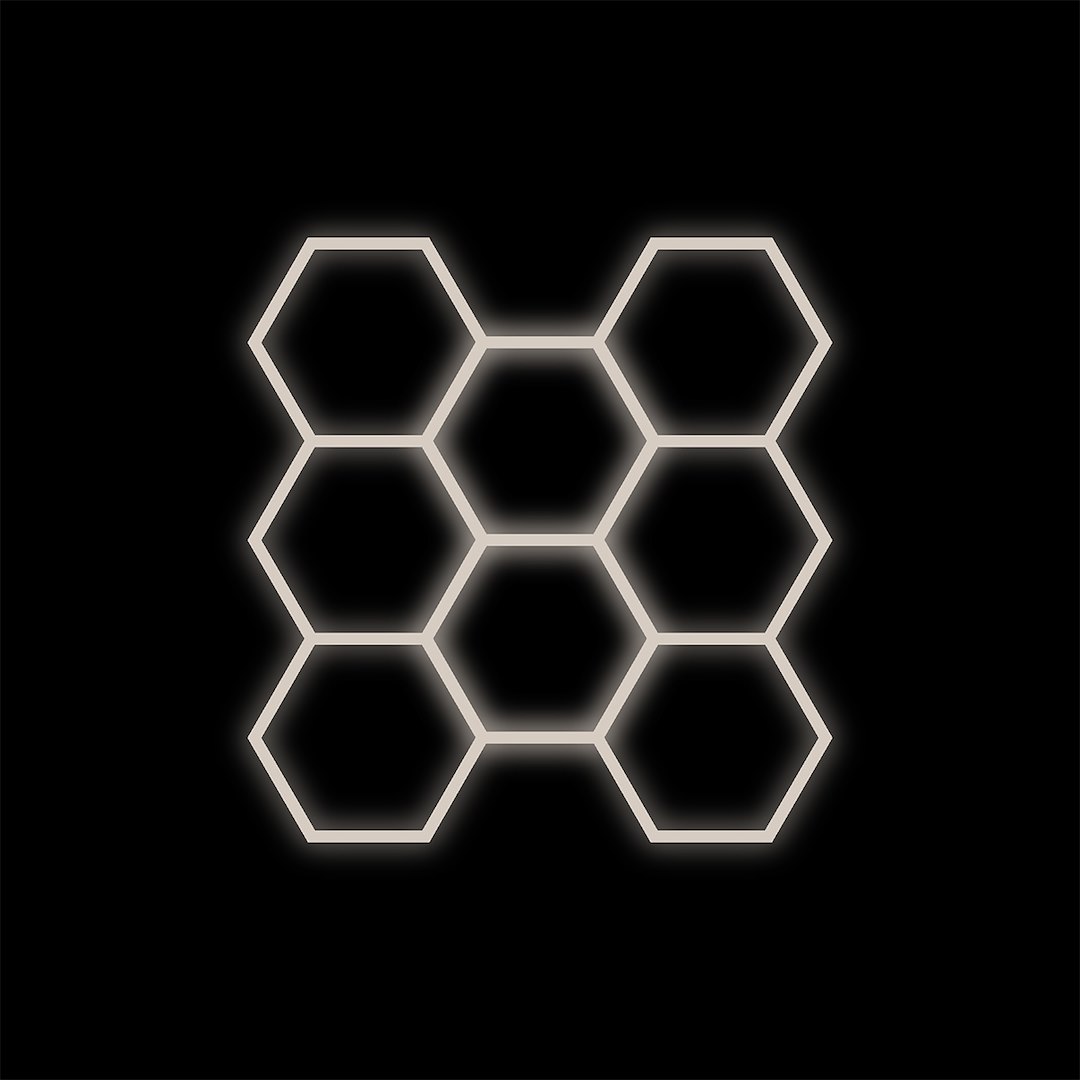 Zestaw czarny Lamp HEXAGON 8 LED 280W 4000K