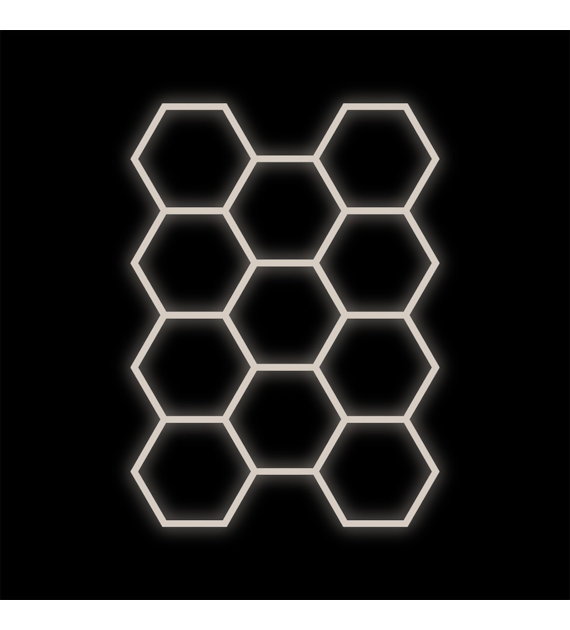 Zestaw czarny Lamp HEXAGON 11 LED 4000K