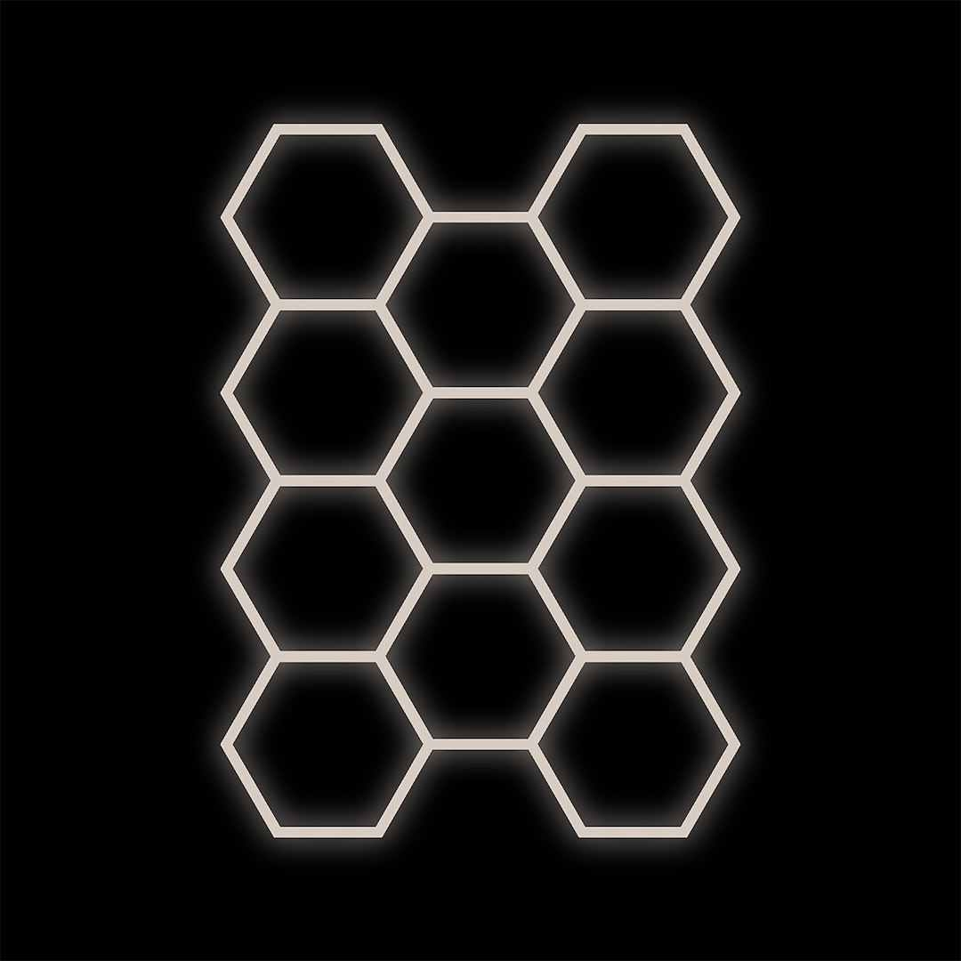 Zestaw czarny Lamp HEXAGON 11 LED 368W 4000K