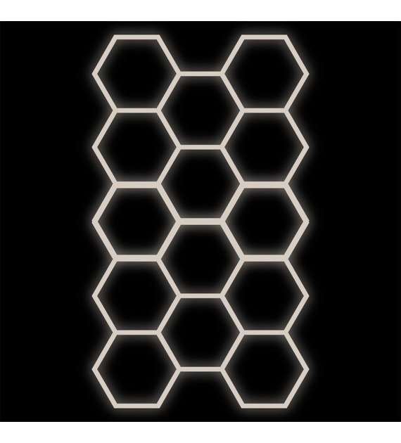 Zestaw czarny Lamp HEXAGON 14 LED 4000K