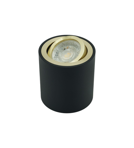 SPOT CORTO surface-mounted fixture black-gold 84 mm adjustable