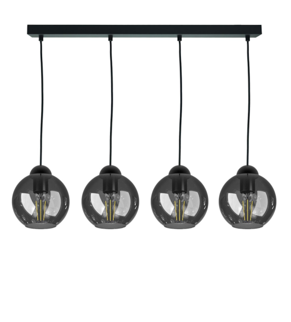 NEBIOS-4 smoked glass hanging lamp
