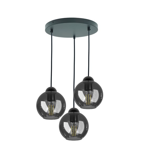 Lampa wisząca klosz dymiony NEBIOS-3R