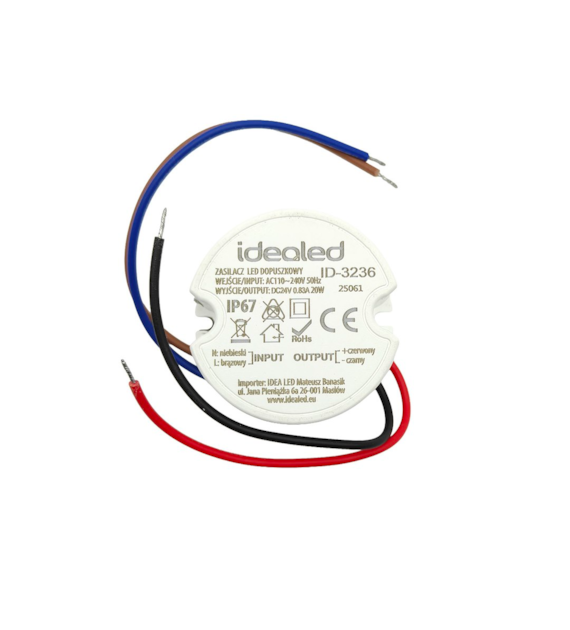 Power supply set for junction box 0,83A 20W waterproof 24V DC