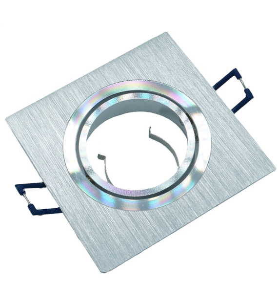 Square brushed silver holder movable