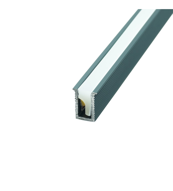 Profil aluminiowy TINY 1m Wpuszczanyszary z silikonową osłoną