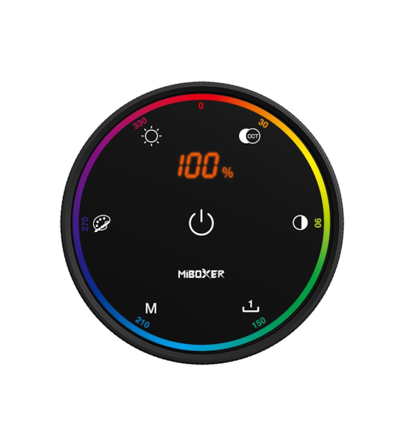 Pilot naścienny obrotowy RF RGB+CCTczarny