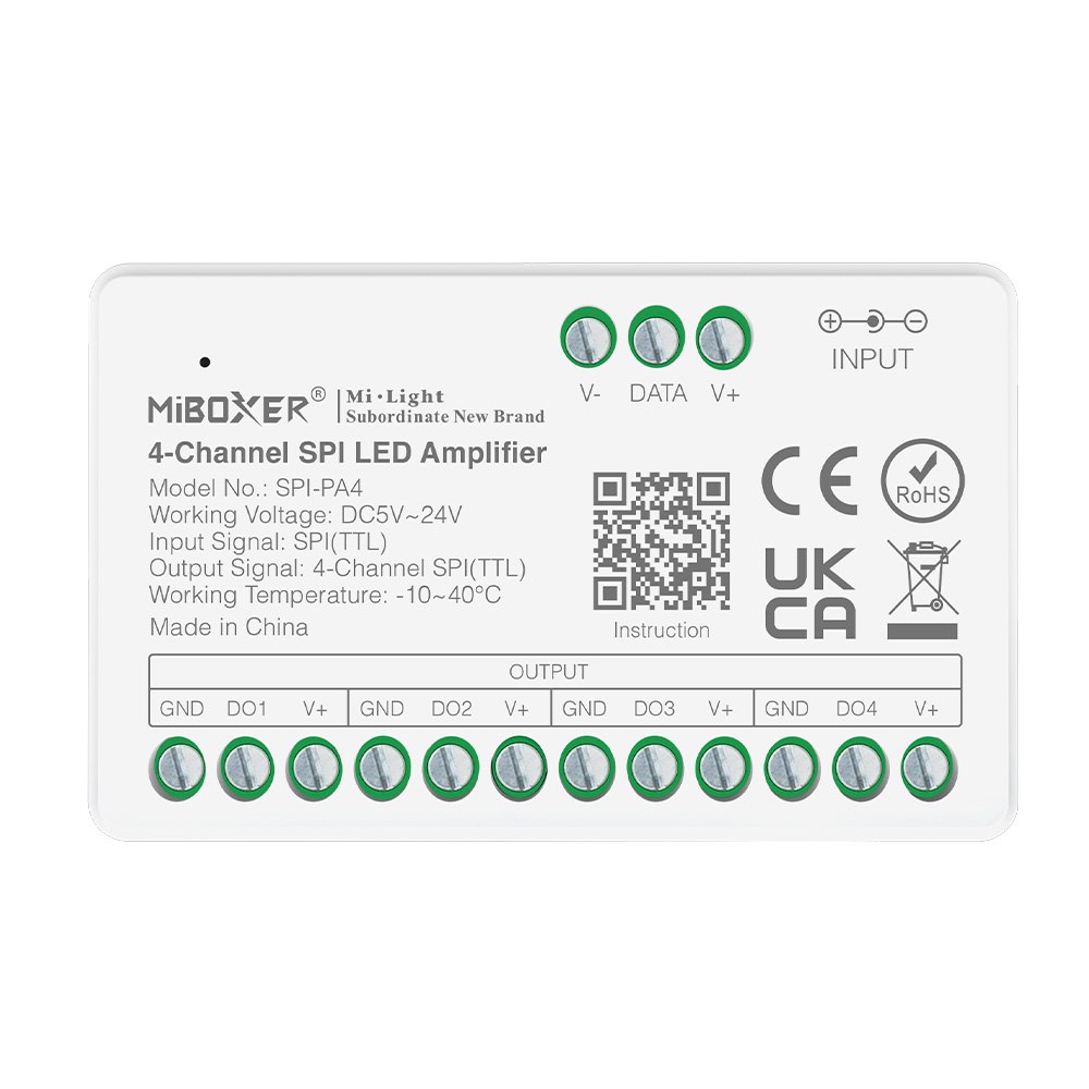 Wzmacniacz sygnału 4-kanałowy do Taśm LED cyfrowych SPI-PA4