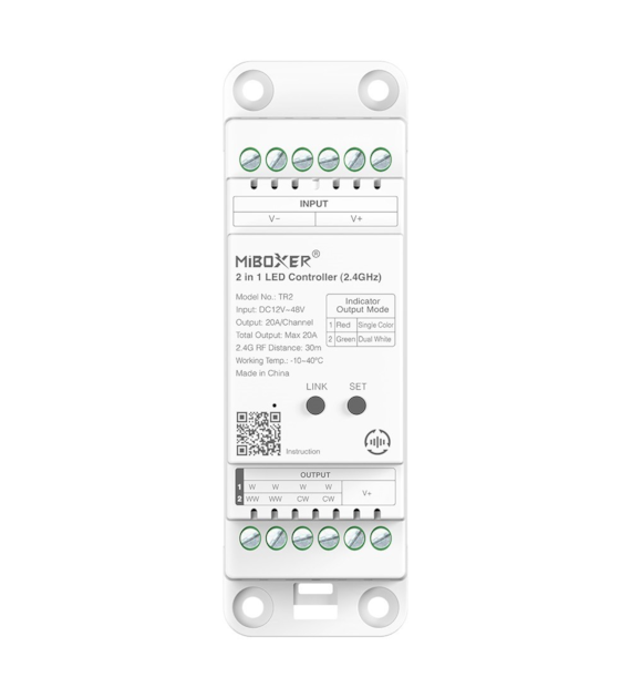 Sterownik TR2 RF 2.4G 20A 2in1 MONO/CCT na szynę DIN