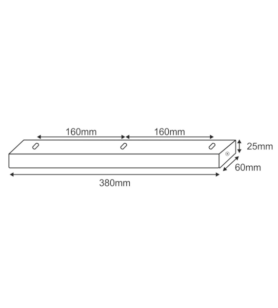 3 metal rectangular rozeta white ceiling rose