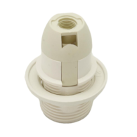 Oprawka E14 z kołnierzem biała niepalna