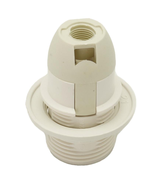 E14 socket with flange white fire-resistant
