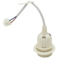 Oprawka budowlana E27 biała niepalnaz kablem