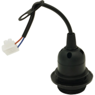 Oprawka budowlana E27 czarna niepalnaz kablem