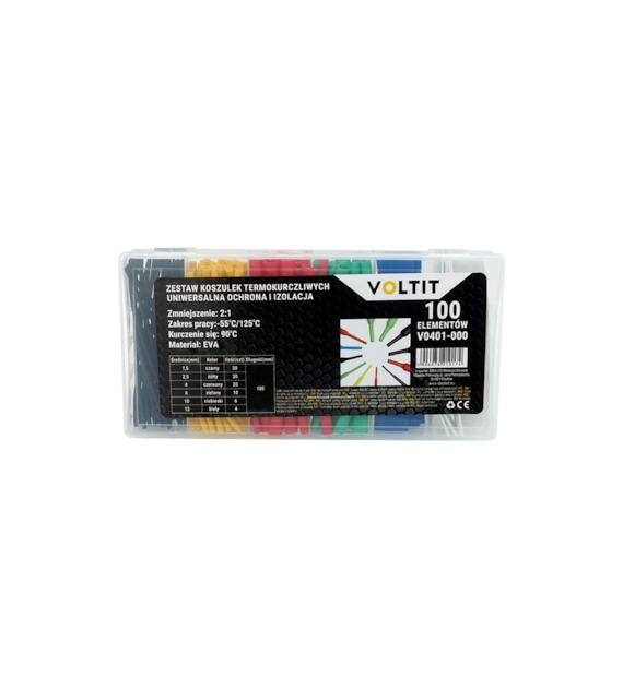Heat shrink tube set colored 100 pieces